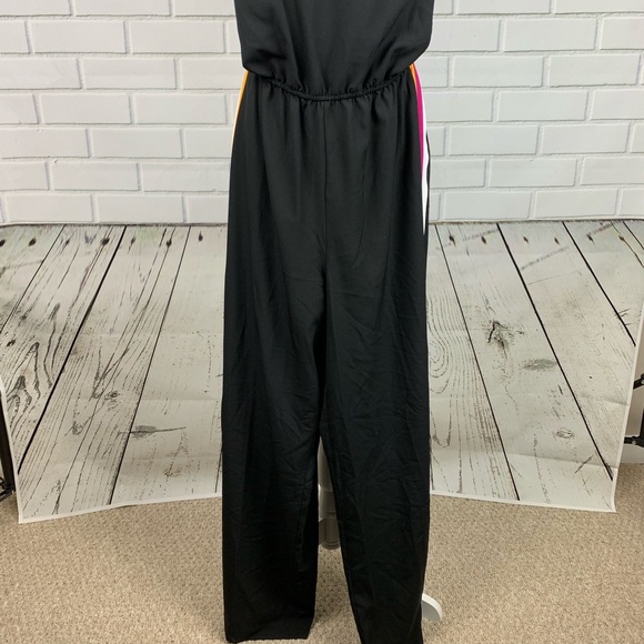 🔥BAR III🔥Cute Sleeveless Jumper Jumpsuit Black Colorblock Stripe Large NWT - Picture 5 of 5